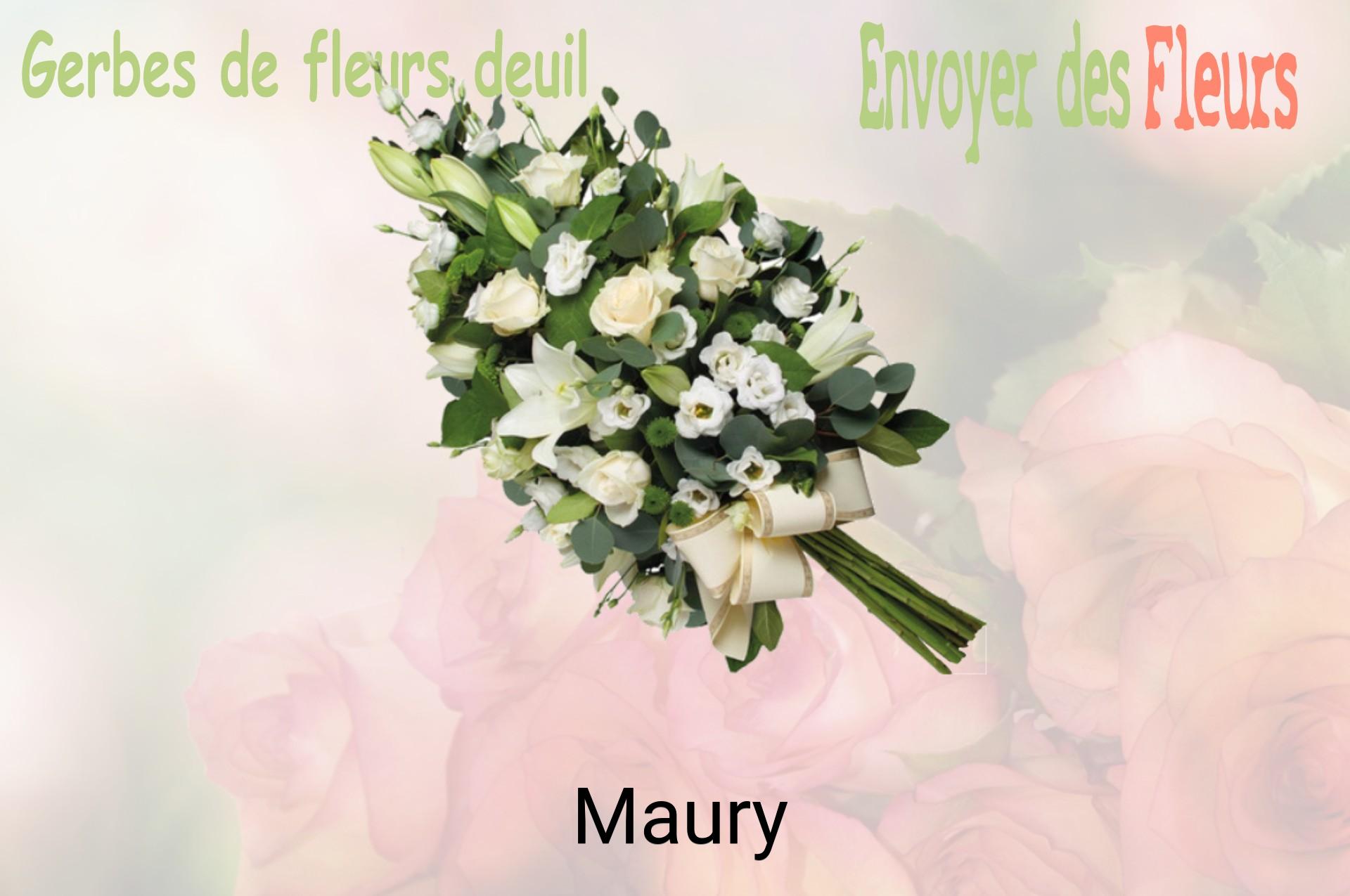 Gerbe de fleurs de deuil livrée à Maury